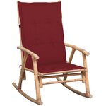 vidaXL Chaise à bascule avec coussin Bambou