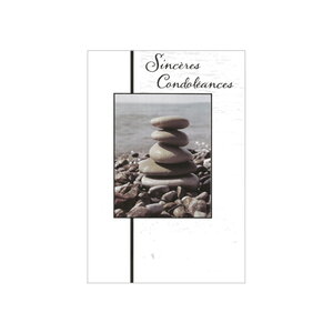 Carte de voeux - condoléances - sincères condoléances - mer et galets ii