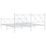 vidaXL Cadre de lit métal avec tête de lit/pied de lit blanc 180x200cm