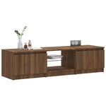 vidaXL Meuble TV avec lumières LED Chêne marron 140x40x35 5 cm