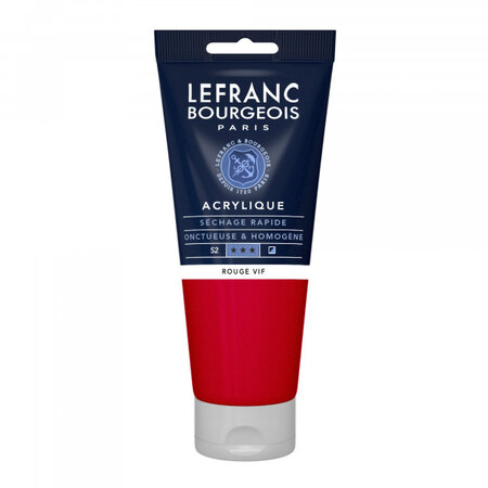 Peinture acrylique en tube - rouge vif - 200ml - lefranc & bourgeois