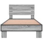 vidaXL Cadre de lit sonoma gris 90x200 cm bois d'ingénierie et métal
