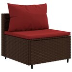 vidaXL Salon de jardin avec coussins 9 Pièces marron résine tressée