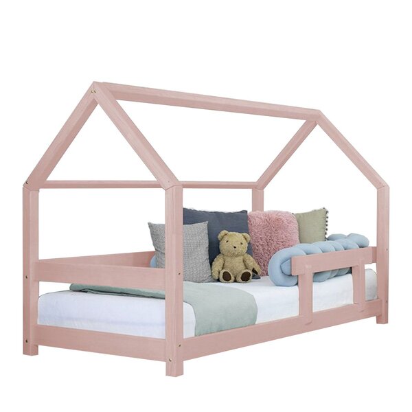 Lit cabane enfant TERY 90 x 200 rose pastel