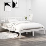 vidaXL Cadre de lit Blanc Bois massif 200x200 cm