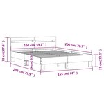 vidaXL Cadre de lit avec tête de lit et LED blanc 150x200 cm