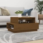 vidaXL Table basse Marron miel 80x55x40 5 cm Bois massif de pin