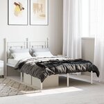 vidaXL Cadre de lit métal avec tête de lit blanc 120x200 cm