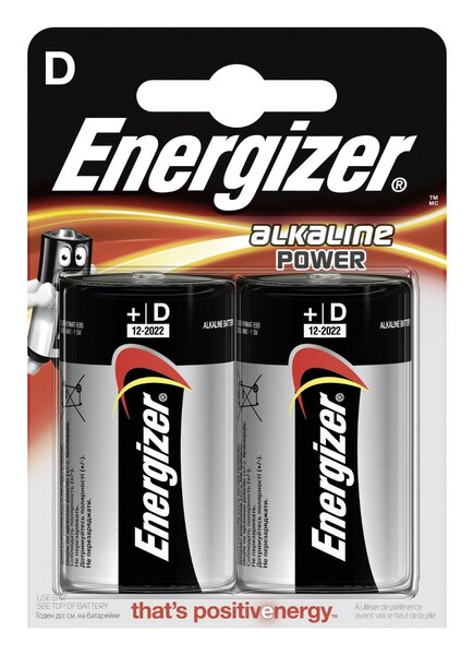 Blister de 2 Piles Alcaline Power LR20 D ENERGIZER