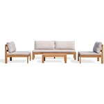 Salon de jardin en bois d'Acacia avec coussins - MANDI - 5 personnes