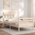 vidaXL Cadre de lit et tête de lit 100x200 cm bois massif