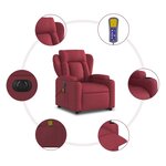 vidaXL Fauteuil inclinable de massage électrique Rouge bordeaux Tissu