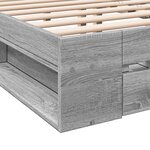 vidaXL Cadre de lit et tiroirs sonoma gris 200x200cm bois d'ingénierie