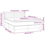 vidaXL Sommier à lattes de lit avec matelas Noir 140x200 cm Tissu