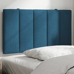 vidaXL Coussin de tête de lit bleu 80 cm velours