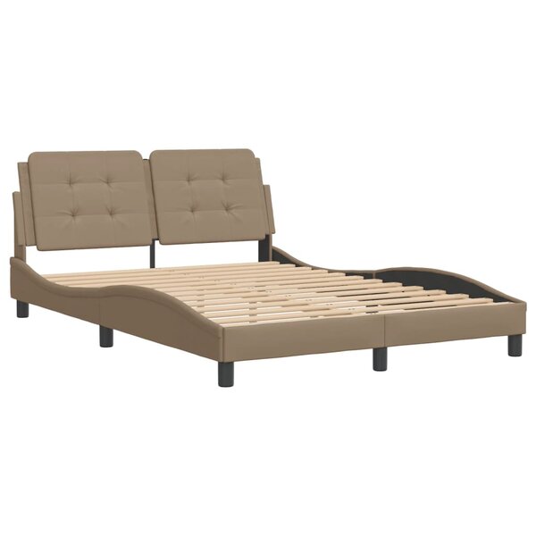 vidaXL Cadre de lit avec tête de lit Cappuccino 120x200 cm Similicuir