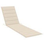 vidaXL Chaises longues lot de 2 avec coussin crème Bois de teck solide