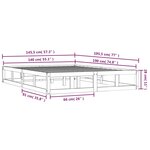 vidaXL Cadre de lit Noir 140x190 cm Bois massif