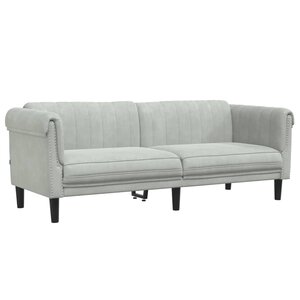 vidaXL Canapé à 3 places gris clair velours