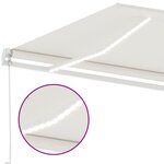 vidaXL Auvent manuel rétractable avec LED 450x300 cm Crème