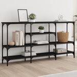 vidaXL Table console noir 160x29x80 cm bois d'ingénierie