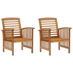 vidaXL Chaises de jardin lot de 2 Bois d'acacia massif