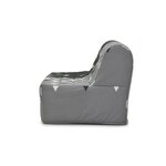 Banquette-lit BZ - Joe - Tissu Gris et noir - 2 places - 143 x 97 x 89 cm - Matelas 9 cm