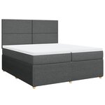 vidaXL Sommier à lattes de lit avec matelas Gris foncé 200x200cm Tissu