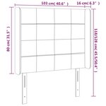 vidaXL Tête de lit à LED Rose 103x16x118/128 cm Velours