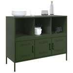 vidaXL Buffet vert olive 100 5x39x79 cm acier laminé à froid