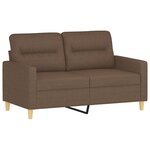 vidaXL Ensemble de canapés 3 Pièces avec coussins Marron Tissu