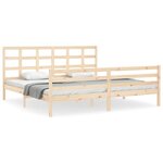 vidaXL Cadre de lit avec tête de lit 200x200 cm bois massif