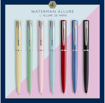 Waterman graduate allure stylo bille   laque noire satinée  recharge encre bleue pointe moyenne  coffret cadeau