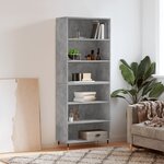 vidaXL Buffet gris béton 69 5x32 5x180 cm bois d'ingénierie