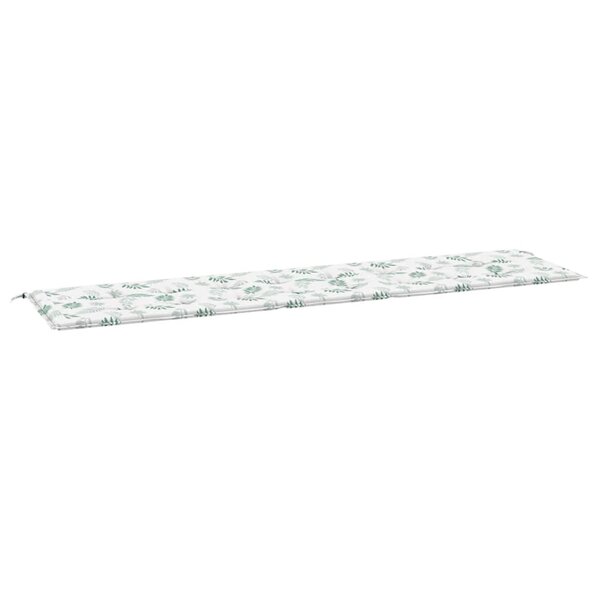 vidaXL Coussin de banc de jardin motif de feuilles 200x50x4 cm tissu