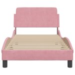 vidaXL Cadre de lit avec tête de lit Rose 90x190 cm Velours