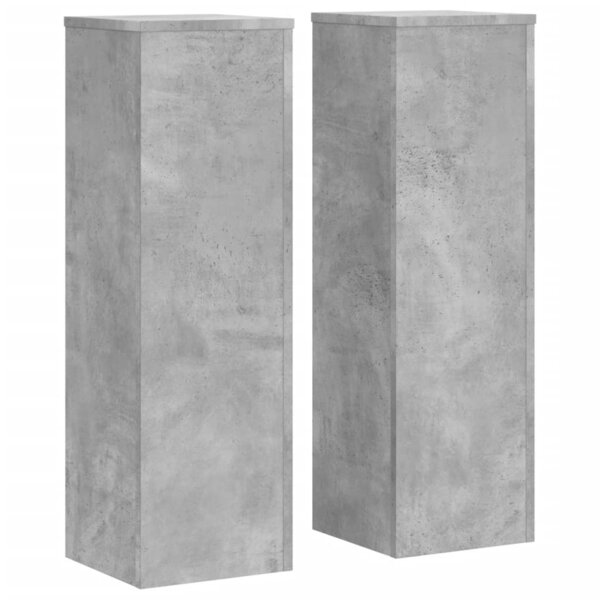vidaXL Supports pour plantes 2 Pièces gris béton bois d'ingénierie