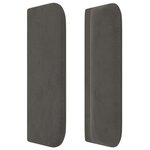 vidaXL Tête de lit avec oreilles Gris foncé 83x16x78/88 cm Velours