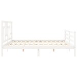 vidaXL Cadre de lit sans matelas blanc 200x200 cm bois massif