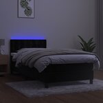 vidaXL Sommier à lattes de lit avec matelas et LED Noir 90x190 cm