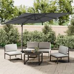 vidaXL Parasol déporté avec mât en aluminium Anthracite 400x300 cm