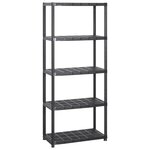 vidaXL Étagère de rangement à 5 niveaux Noir 284x38x170 cm Plastique
