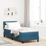vidaXL Lit à ressort avec matelas et LED Bleu Foncé 80x200 cm Velours
