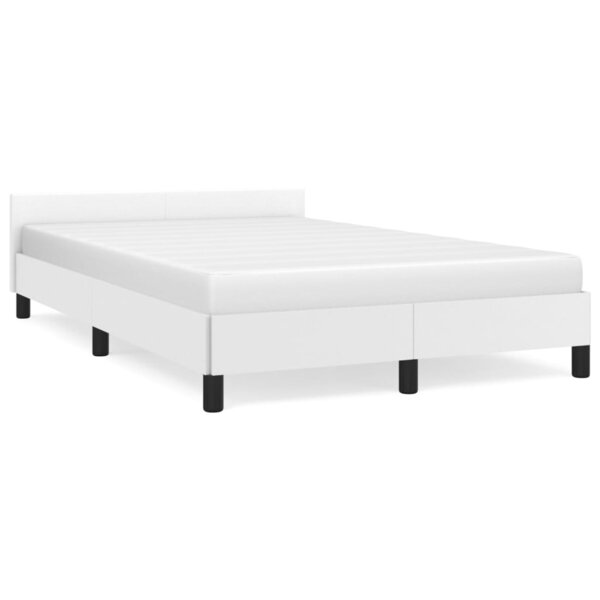vidaXL Cadre de lit avec tête de lit Blanc 120x200 cm Similicuir