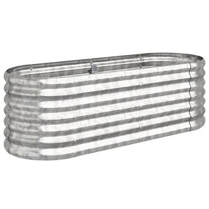 vidaXL Lit surélevé de jardin Acier enduit de poudre Argenté