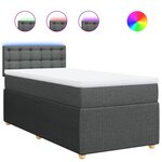 vidaXL Sommier à lattes de lit et matelas Gris foncé 90x190 cm Tissu