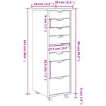 vidaXL Armoire roulante avec tiroirs MOSS blanc bois de pin solide