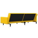 vidaXL Canapé-lit à 2 places avec deux oreillers Jaune Velours