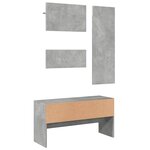 vidaXL Ensemble de meubles de couloir 4 Pièces gris béton bois ingénierie