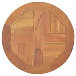vidaXL Dessus de table Bois de teck solide Rond 2 5 cm 40 cm